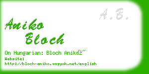 aniko bloch business card